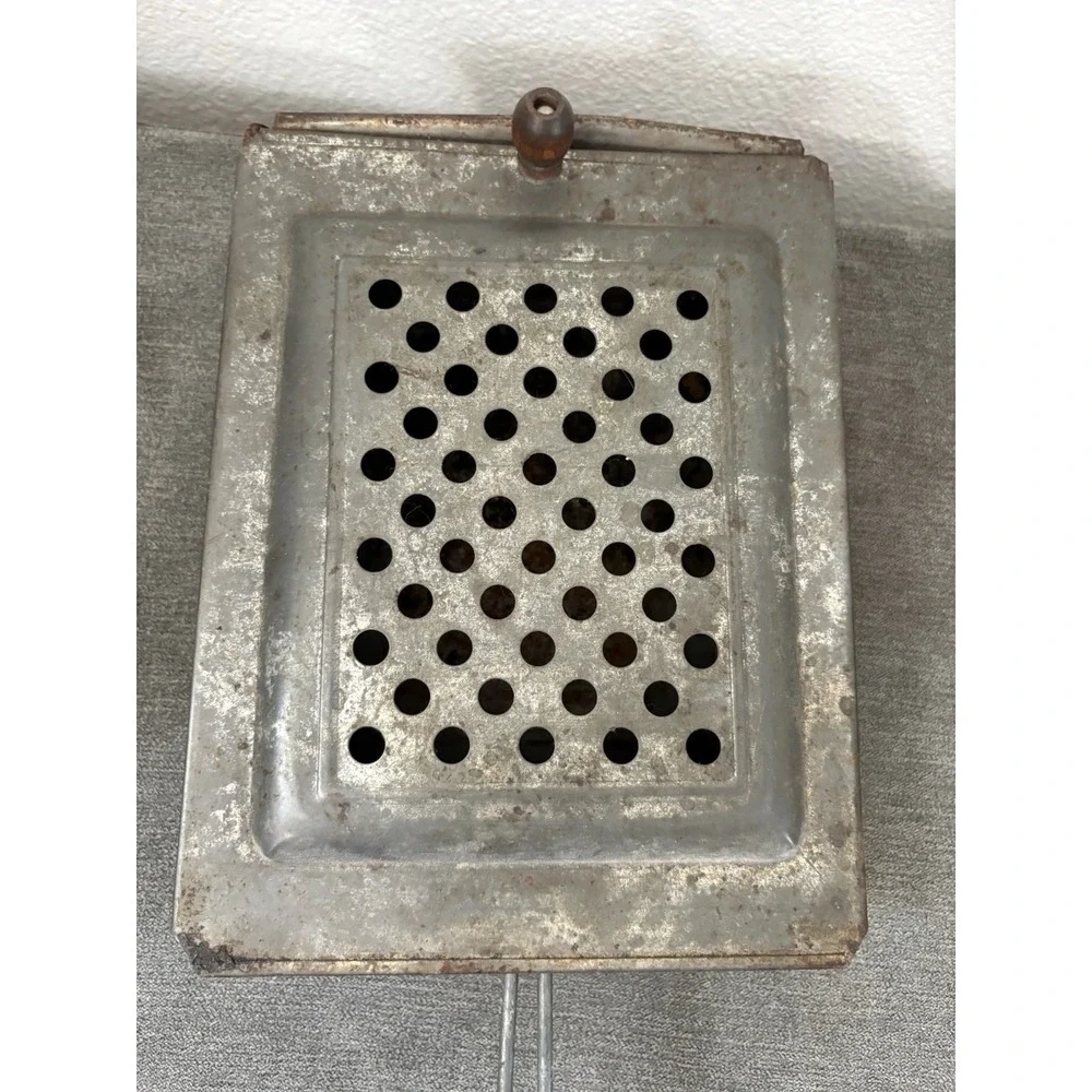 Popcorn Popper Basket With Sliding Top Camp Fire Fireplace Metal Vintage READ